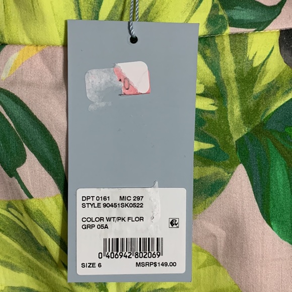 NWT Antonio Melani Perla Tropical Floral Print Ruffle Hem A- Line Maxi Skirt - Picture 4 of 8